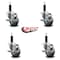 Service Caster 3'' Gray Poly Swivel 1'' Expanding Stem Caster Set with Brake, 4PK SCC-EX20S314-PPUB-TLB-1-4 - alternate 3